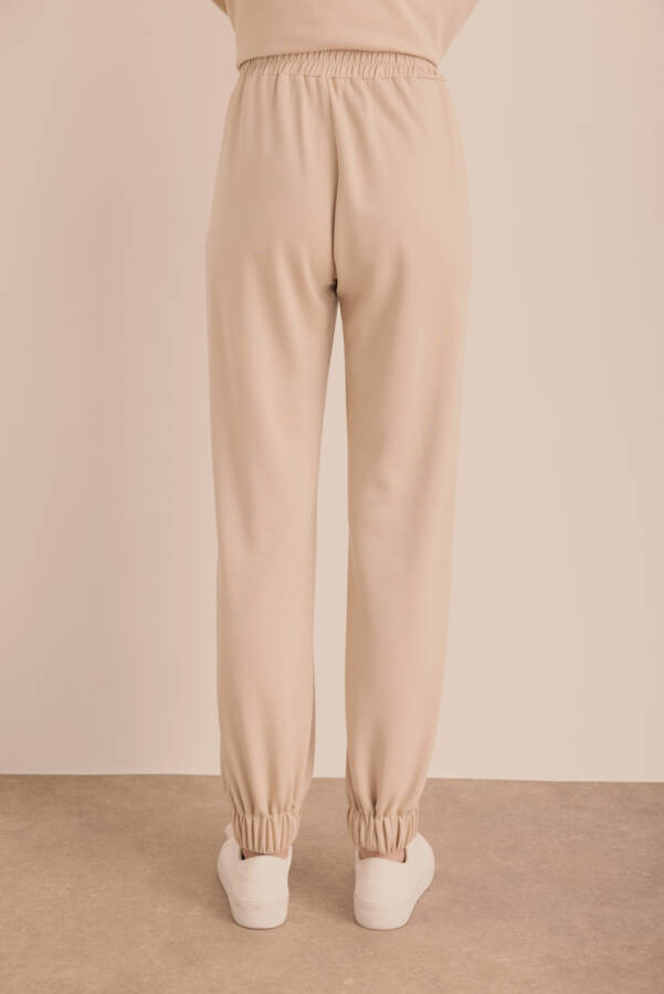 Bej Logo Detaylı Jogger Eşofman Altı - 5