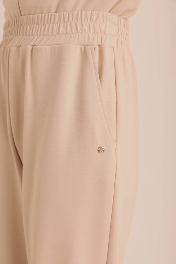 Bej Logo Detaylı Jogger Eşofman Altı - 3