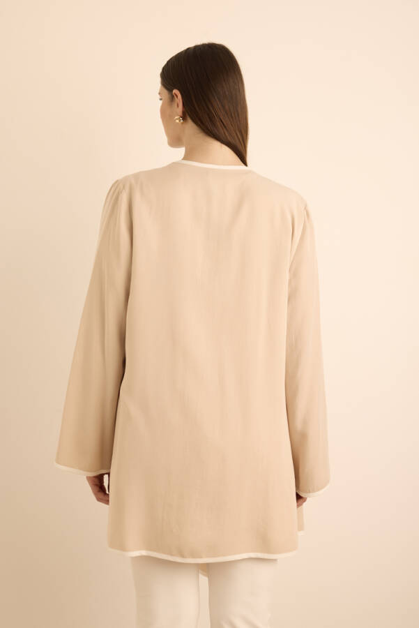 Bej Nakış ve Biyeli Tencel Tweenset - 7