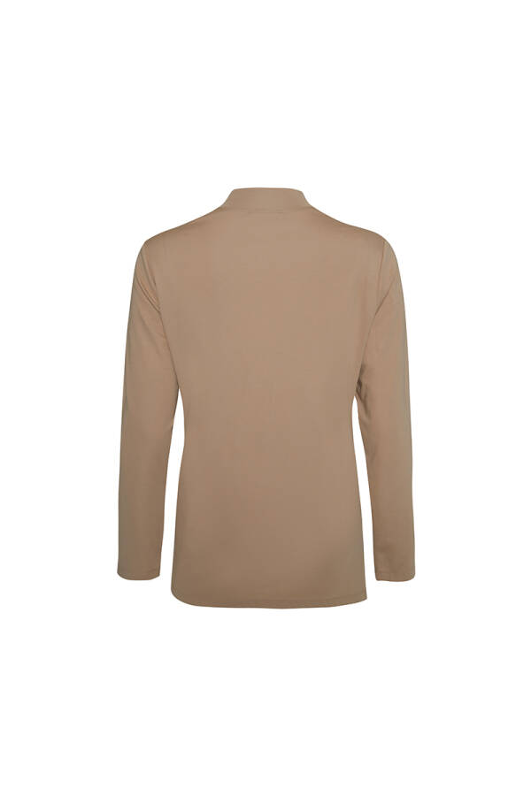 Bej Örme Basic Bluz - 3