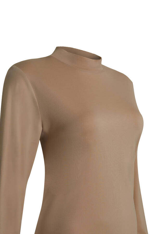 Bej Örme Basic Bluz - 2