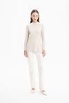 Bej Örme Basic Bluz - 1
