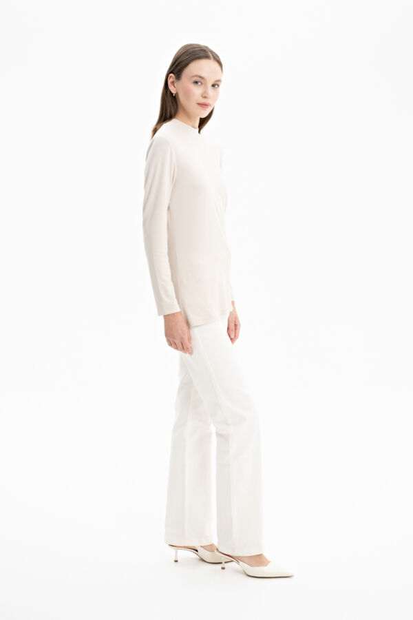 Bej Örme Basic Bluz - Aker (1)