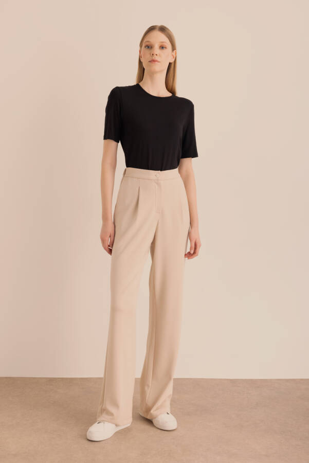 Bej Örme Palazzo Pantolon - Aker