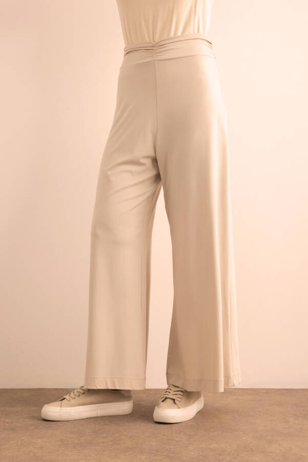 Bej Örme Pantolon Etek - 4