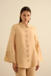 Bej Rahat Form Tencel Keten Tunik 