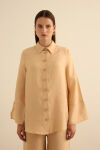 Bej Rahat Form Tencel Keten Tunik - 4