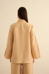 Bej Rahat Form Tencel Keten Tunik - 7