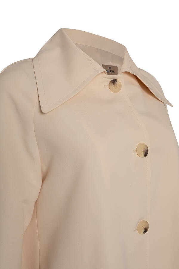 Bej Reglan Kesim Astarlı Trençkot - 2