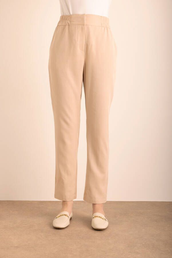 Bej Tencel Cotton Pantolon - 2
