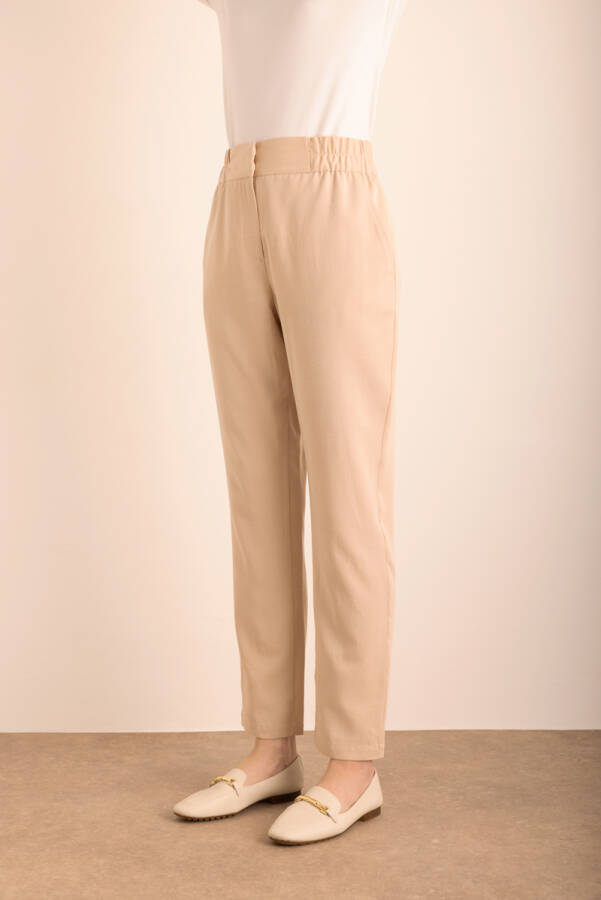 Bej Tencel Cotton Pantolon - 3