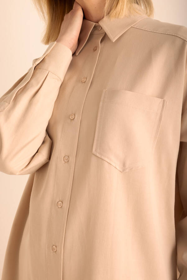 Bej Tencel Cotton Tunik - 3