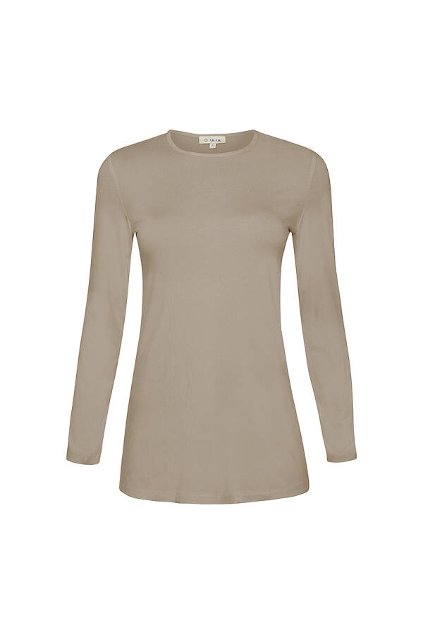 Bej Uzun Kollu Bisiklet Yaka Body - Aker