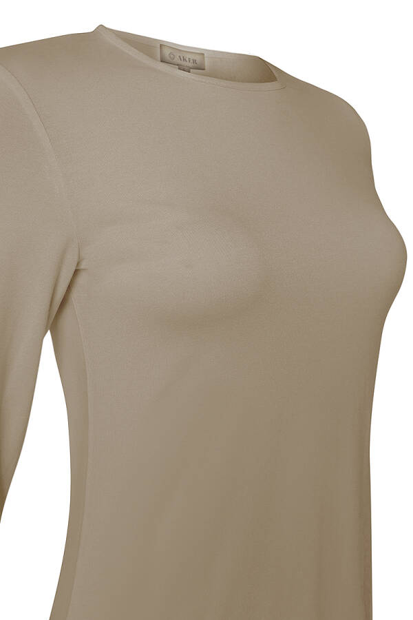 Bej Uzun Kollu Bisiklet Yaka Body - Aker (1)