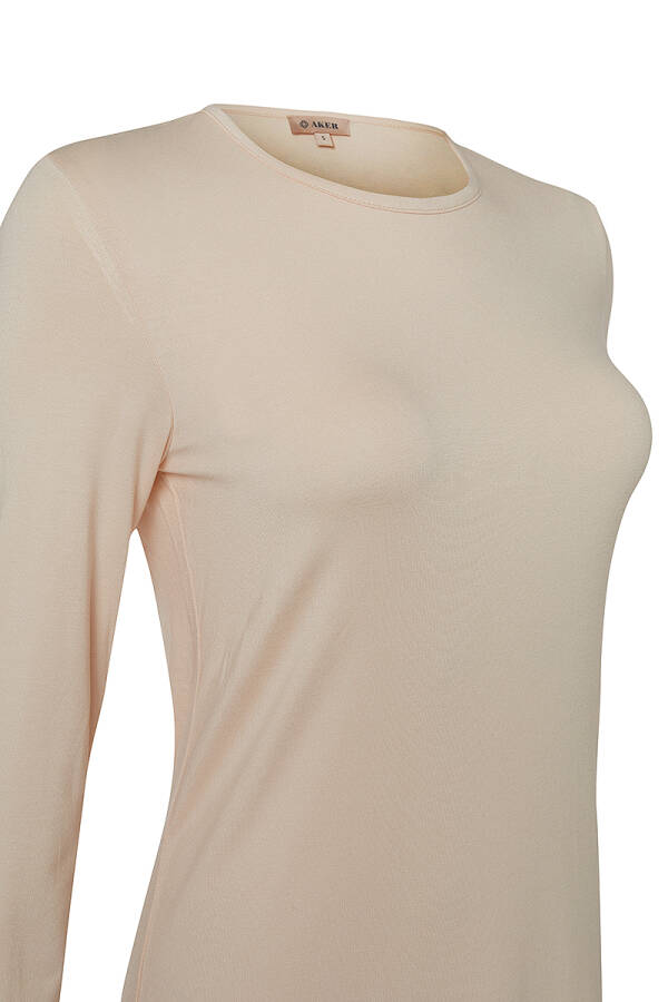 Bej Uzun Kollu Bisiklet Yaka Tunik - Aker (1)