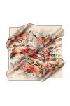 Beyaz 90X90 İpek Krep Saten Eşarp 