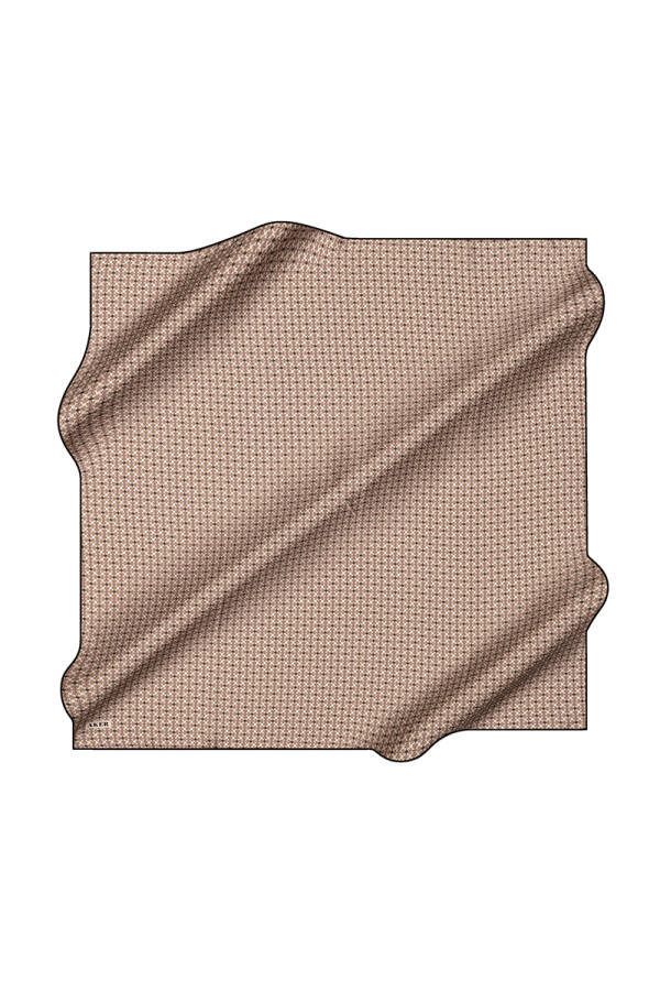 Beyaz 90X90 İpek Krep Saten Eşarp - 1