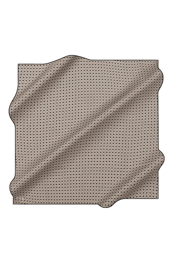 Beyaz 90X90 İpek Krep Saten Eşarp - 1
