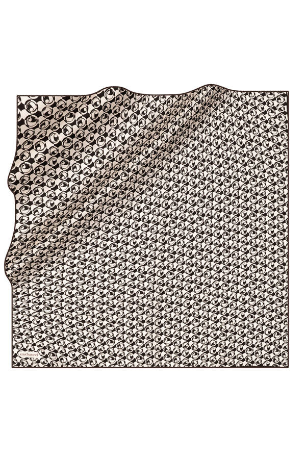 Beyaz 90X90 İpek Twill Eşarp - 1