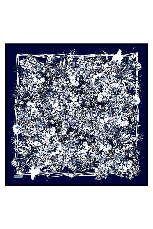 Beyaz 90X90 İpek Twill Eşarp - 1
