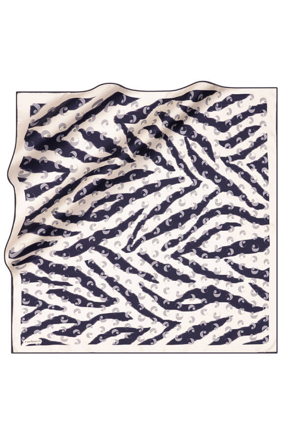 Beyaz 90X90 İpek Twill Eşarp - 1