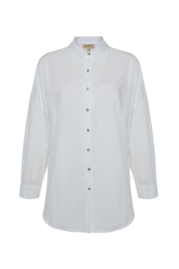 Beyaz Basic Cotton Bluz - Aker
