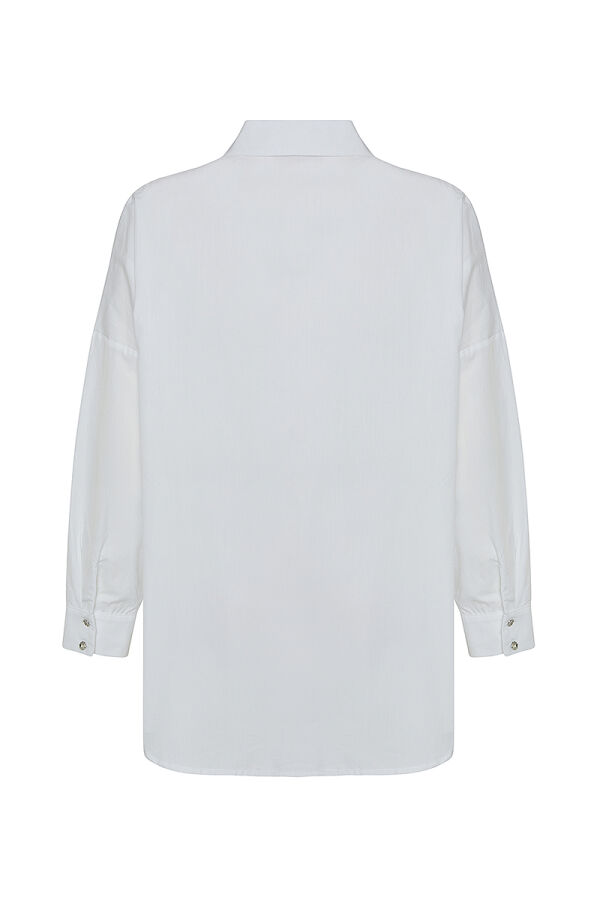 Beyaz Basic Cotton Bluz - 3