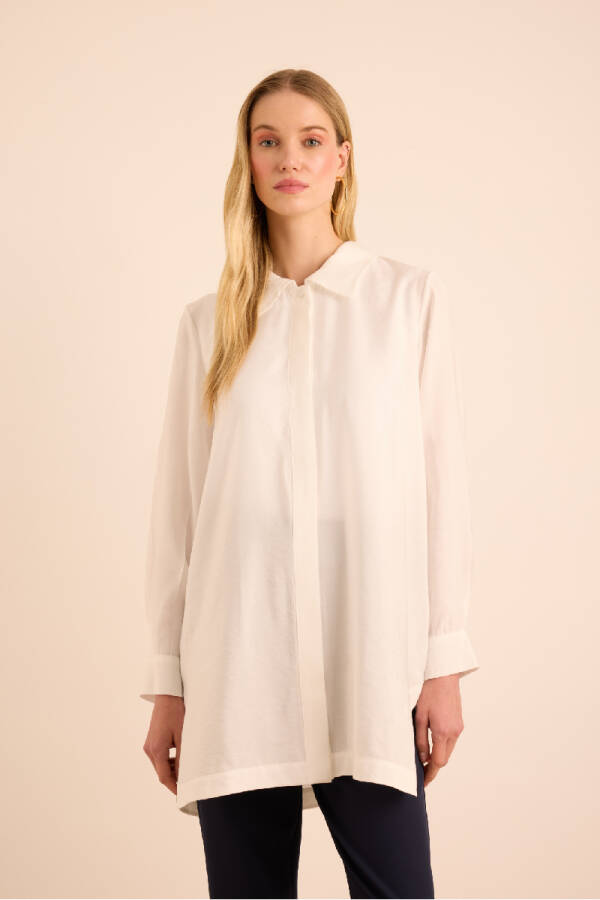 Beyaz Basic Tunik - 1