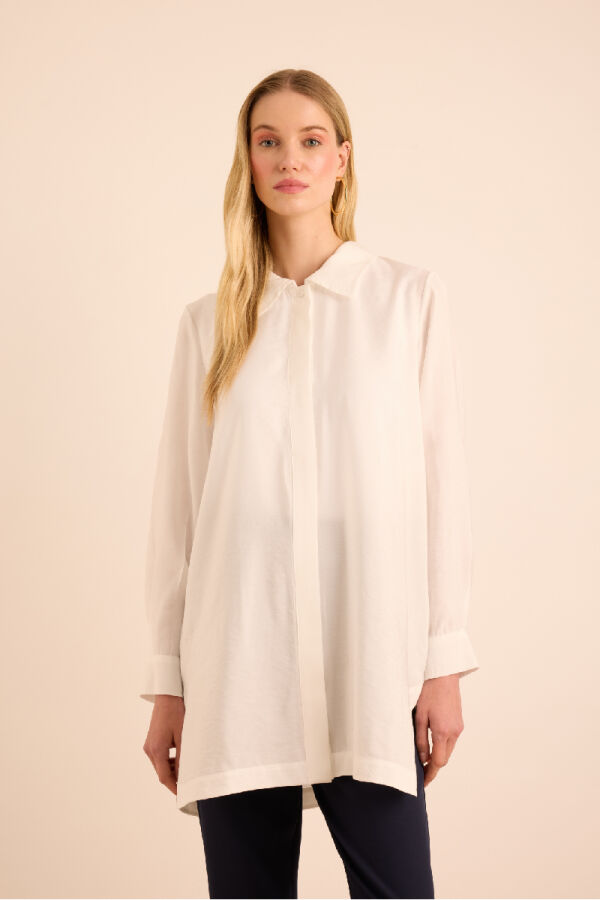 Beyaz Basic Tunik - Aker