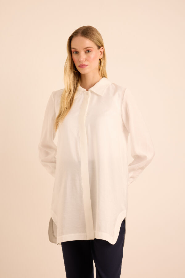 Beyaz Basic Tunik - Aker (1)