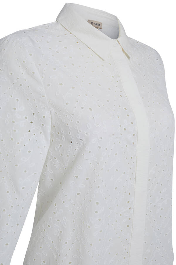 Beyaz Brode Garnili Tunik - 2