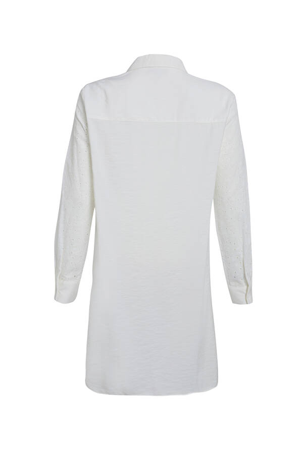 Beyaz Brode Garnili Tunik - 3