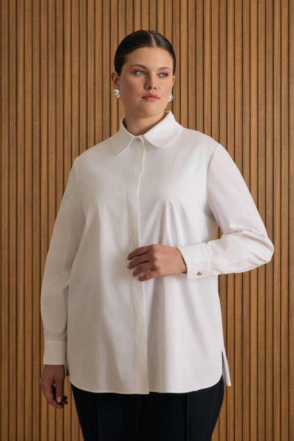 Beyaz Cotton Bluz - 1