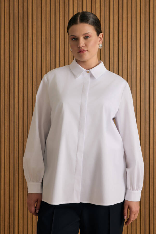 Beyaz Cotton Bluz - 4