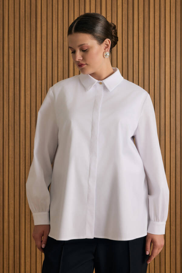 Beyaz Cotton Bluz - Aker