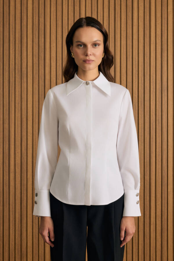 Beyaz Cotton Gömlek - 3