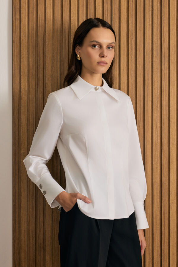 Beyaz Cotton Gömlek - Aker (1)