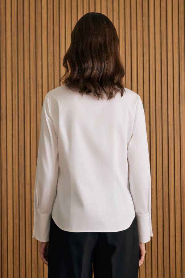 Beyaz Cotton Gömlek - 7