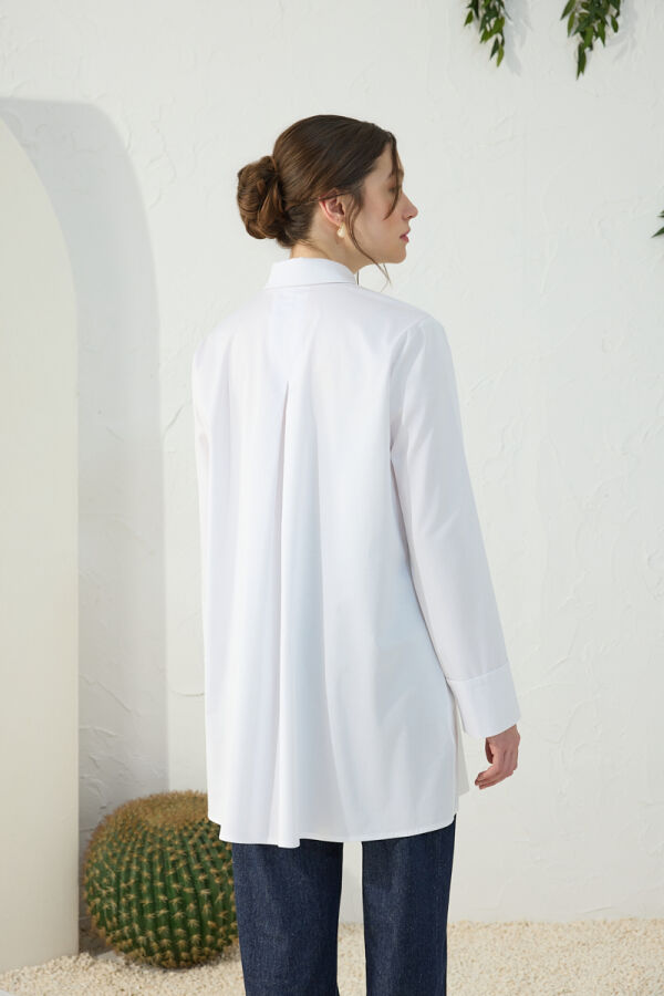 Beyaz Duble Kol Gömlek - 7