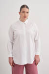 Beyaz İşlemeli Cotton Gömlek - 1