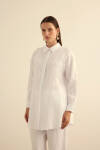 Beyaz Keten Tunik - 3