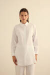 Beyaz Keten Tunik - 4