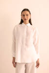 Beyaz Keten Tunik - 6