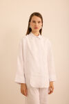 Beyaz Rahat Form Keten Bluz - 2