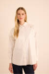 Beyaz Sırtı Volan Detaylı Cotton Gömlek - 6