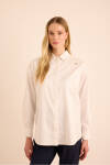Beyaz Sırtı Volan Detaylı Cotton Gömlek - 1