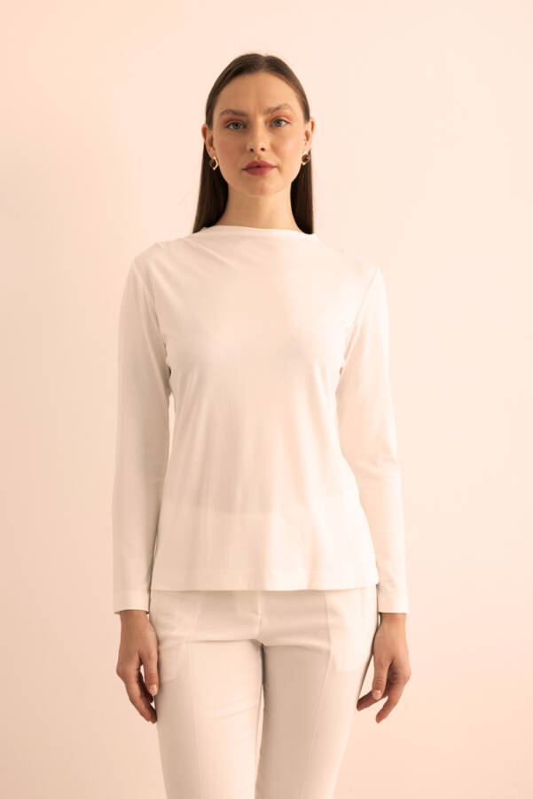 Beyaz Yakası Pili Detaylı Uzun Kollu Body - Aker