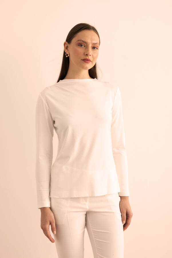 Beyaz Yakası Pili Detaylı Uzun Kollu Body - 5