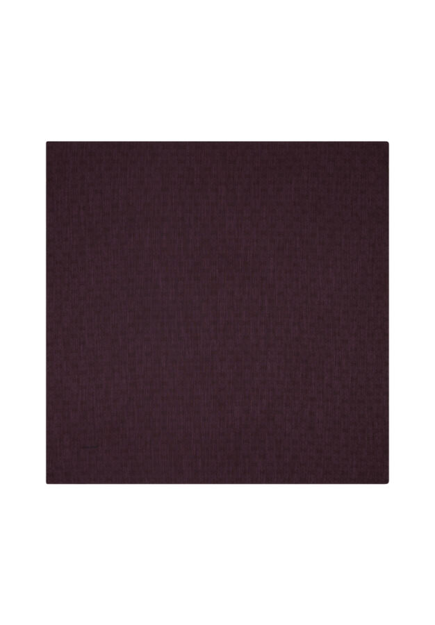 Bordo 100X100 Pierre Cardın Logolu İpek Koton Jakar Eşarp - Pierre Cardin