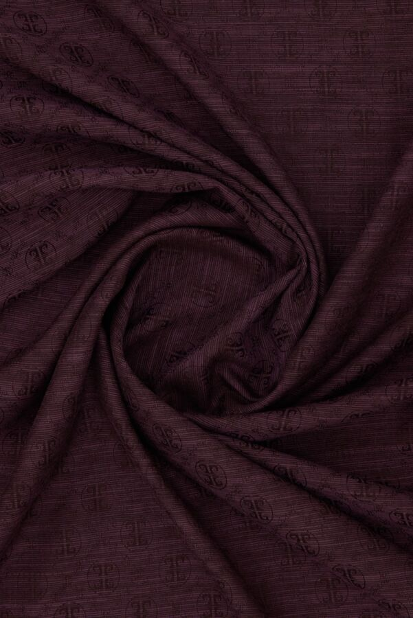 Bordo 100X100 Pierre Cardın Logolu İpek Koton Jakar Eşarp - Pierre Cardin (1)